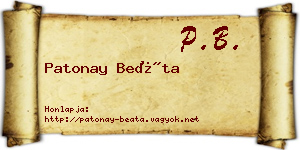 Patonay Beáta névjegykártya